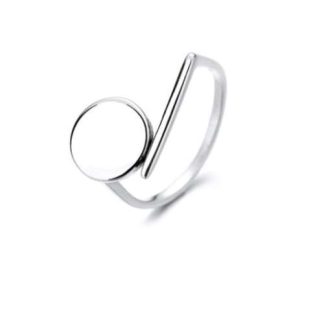 Silver Adjustable Circle Detail Ring
