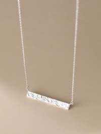 Silver Geometric Minimalist Bar Necklace