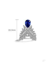 Silver Wishbone Dress Ring – Blue Pear Shape
