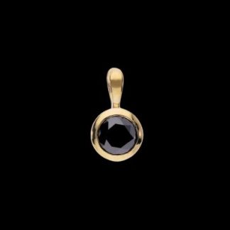 Round Black Diamond Pendant